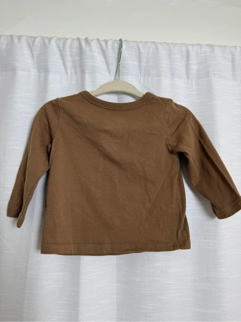 First Impressions Baby Horse Graphic Long Sleeve Tee Brown Neutral Top | 3-6M